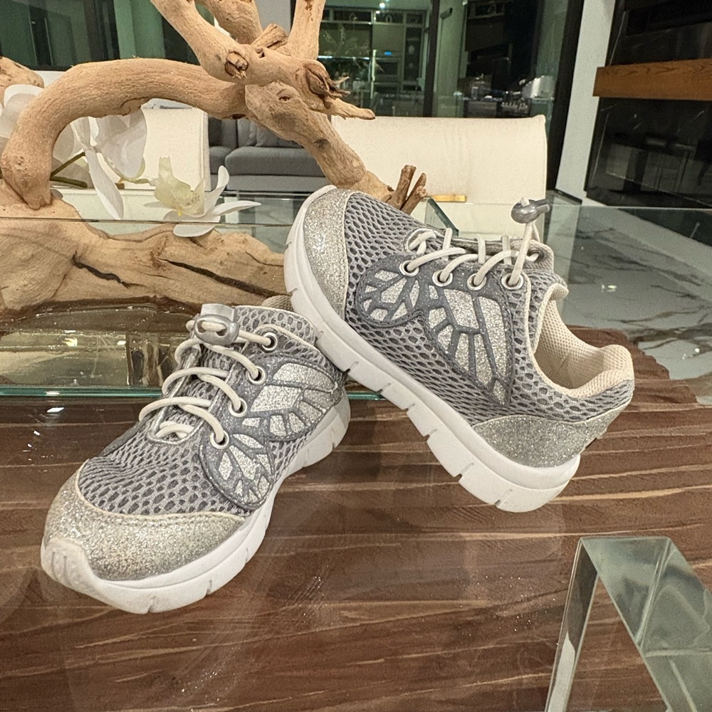 Sophia Webster Silver Mesh Sneakers